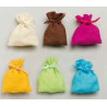 6 sacs à dragées en coton colorés