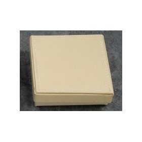 Boîte à dragées chic carrée cuir ivoire