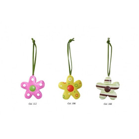 10 suspensions fleurs colorées métal