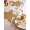 Chemin de table jetable blanc avec étoile en or plastique