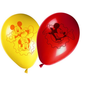 8 ballons gonflables Mickey jaune et rouge