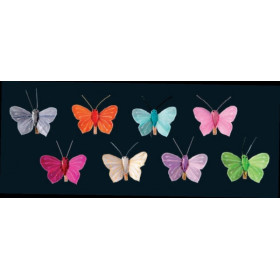 6 petites pinces déco chic papillon colorées