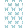 Chemin de table jetable blanc papillons turquoises en plastique