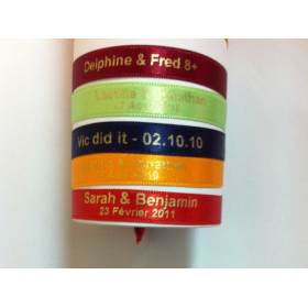 50 bracelets personnalisés en satin avec imprimé coloré