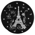 6 sets de table Paris Tour Eiffel colorés en organdi ronds