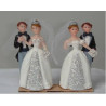 2 figurines mariage chic pailleté