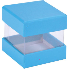 6 Boîtes à dragées cube contour transparent colorées