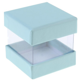 6 Boîtes à dragées cube contour transparent colorées