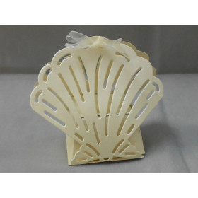 12 Contenants à dragées originaux coquillage carton blanc/ivoire