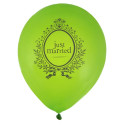 8 ballons gonflables just married blanc/vert