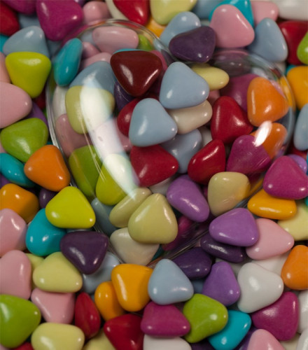 Dragées cœur chocolat Reynaud multicolores – 1 kilo