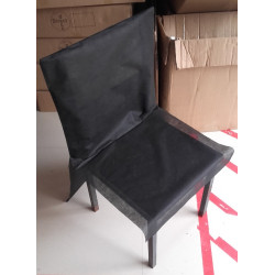 10 housses de chaise jetables noires en tissu non tissé