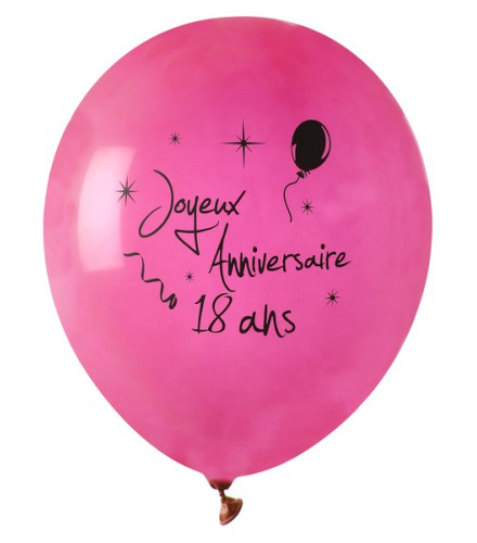 Ballons fuchsia anniversaire filles - Fête thème rose ou princesse
