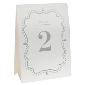 Marque-tables mariage numérotés de 1 à 10