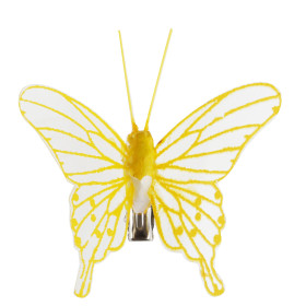 Pinces décoratives avec papillon transparent