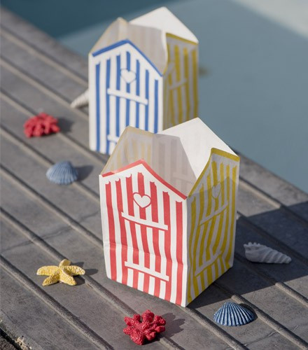 Photophores cabine de plage papier pas chers