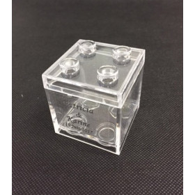 Boîte à dragées cube façon Lego en plexi