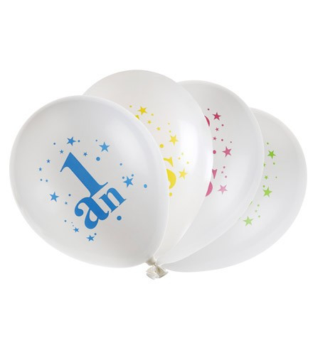 Sachet de 8 Ballons D'anniversaire Multicolores 20 ans