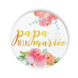 Badge champêtre papa de la mariée