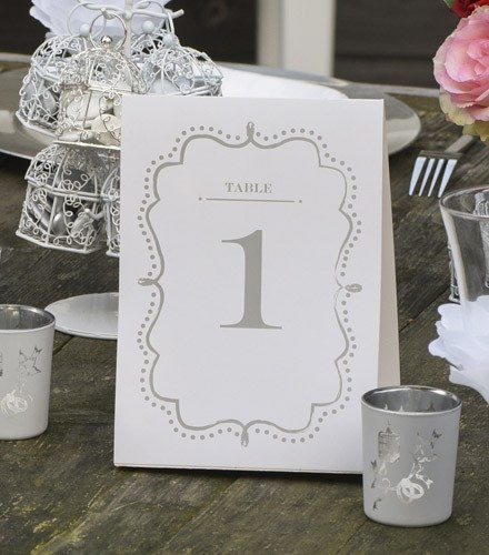 Marque-tables mariage numérotés de 1 à 10