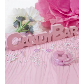 Décoration de table candy bar rose