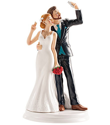 Figurine gâteau mariage selfie 