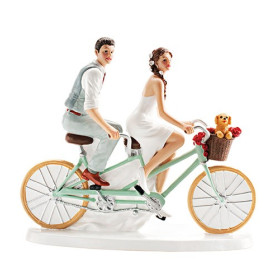 Sujet à gâteau couple à vélo 