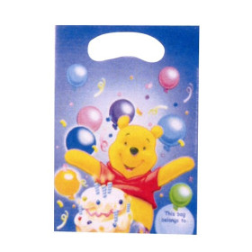 6 sacs cadeau plastique Winnie l'Ourson