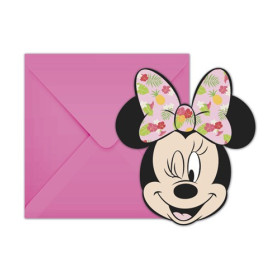 6 cartes d'invitation Minnie + enveloppe