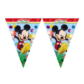 Guirlande anniversaire Mickey avec fanions en papier