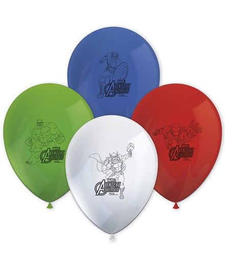 8 ballons gonflables Avengers vert/rouge/bleu/blanc