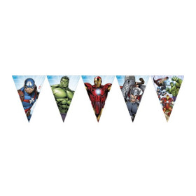 Guirlande anniversaire Avengers avec fanions en papier