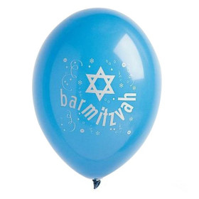 Ballon Géant Bar Mitzvah bleu/blanc 1 m