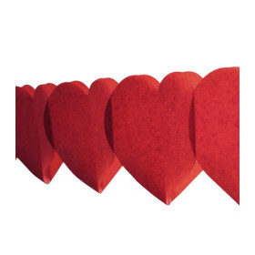 Guirlande mariage coeur en papier coloré 3 m