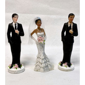 Figurine mariage couple mixte romantique