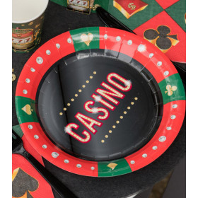 10 assiettes jetables carton casino