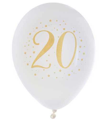 8 ballons gonflables anniversaire âge blancs
