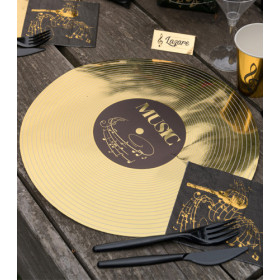 6 sets de tables disque de musique carton doré