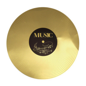 6 sets de tables disque de musique carton doré
