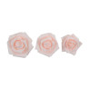 9 roses déco dragées blanc/rose tailles assorties