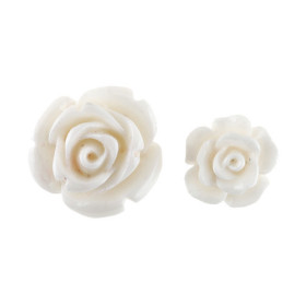20 roses déco dragées assorties plastique blanc