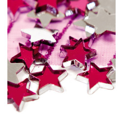 Confettis étoiles miroir colorés