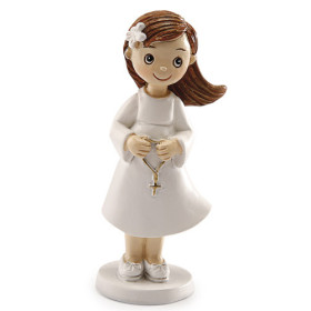 Sujet à dragées Communion fille figurine Lise résine 8,5 cm