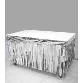 Jupon de table frangé métallisé coloré 4,20 m