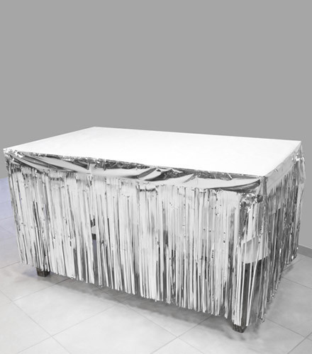 Jupon de table frangé métallisé coloré 4,20 m
