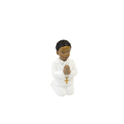 Sujet à dragées Communion garçon noir figurine 6 cm