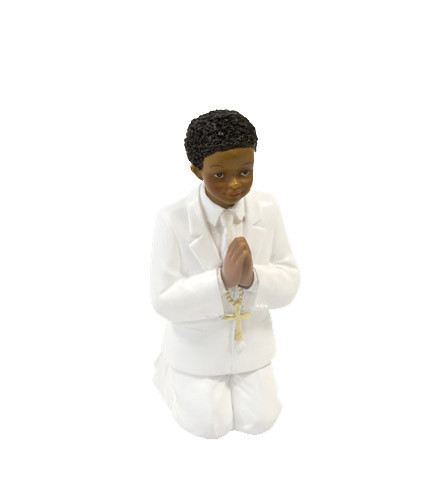 Sujet à dragées Communion garçon noir figurine 11 cm