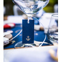 10 étiquettes à dragées ancre carton bleu marine