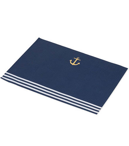 10 sets de table ancre papier bleu marine