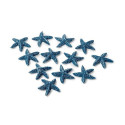 12 autocollants étoile de mer bleu marine résine